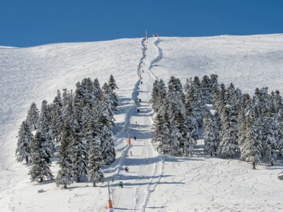 Snowy Kalavrita Greece, Panoramic View