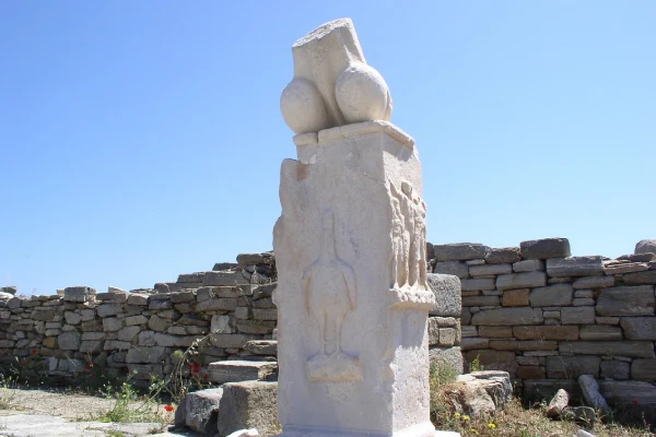 An ancient sculpure in Delos, Greece