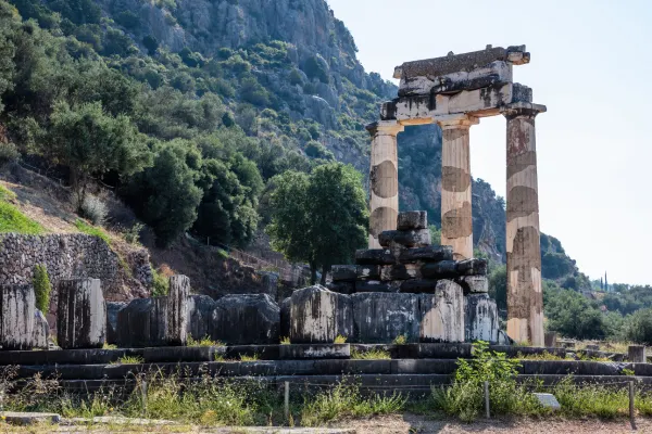 Delphi Greece. Delfi Archaeological Site, Ancient Greek ruins