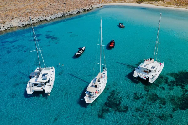 Many boats on water in Mykonos