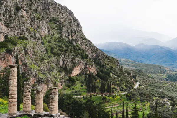 Ruins of an ancient temple, Temple Of Apollo At Delphi Oracle