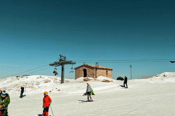 Ski Slope in Snow, Parnassos, Greece